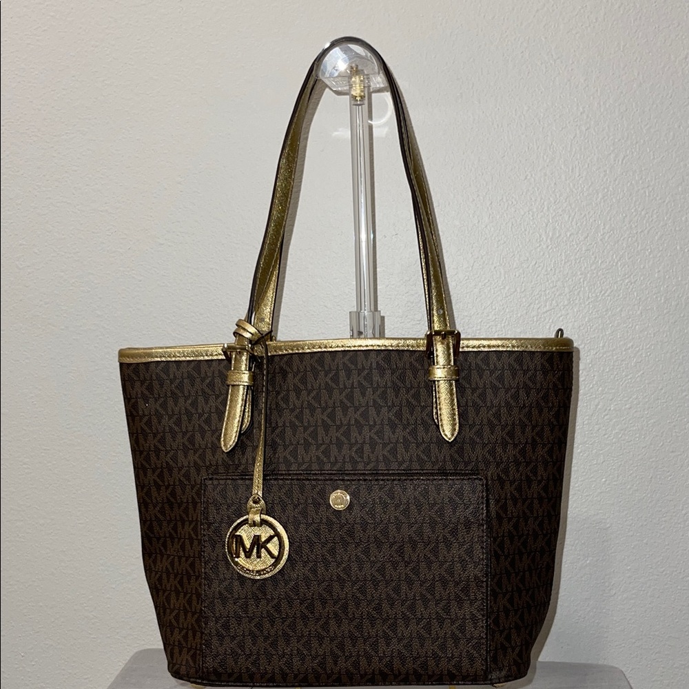 Michael Kors Brown Tote with Gold Accents SOLD